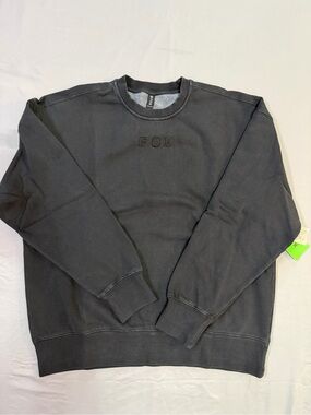 Fox Men's Black Embroidered Crewneck Sweatshirt